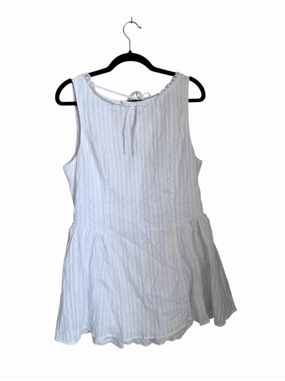 Altar'd State White Sleeveless Tie-Back Peplum Romper